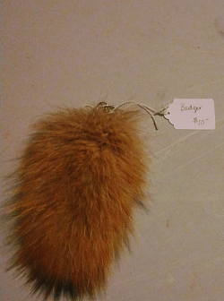 Real badger fur keychain