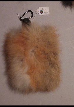 Real Red fox fur water bottle holder