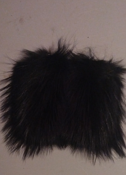 Real black beaver fur can koozie